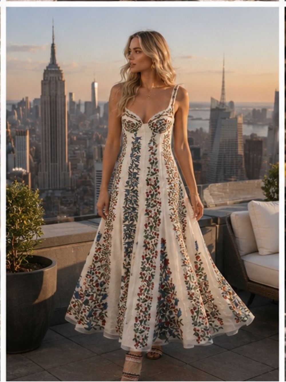 FARM Rio White Floral Panel Maxi Dress - Picture 14 of 16